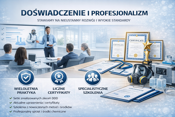 Doświadczenie DDD i certyfikaty | Dezynsekcja – DDD Robak
