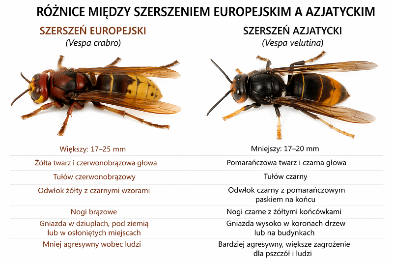 Szerszeń azjatycki a europejski – różnice