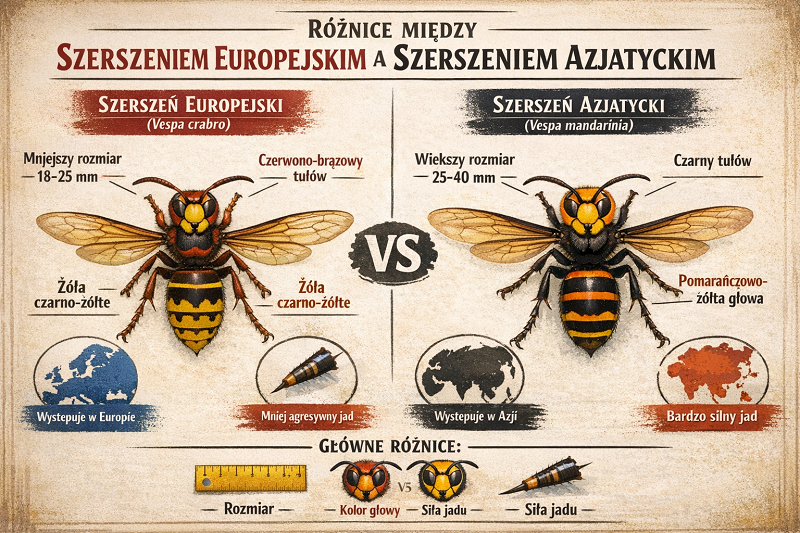Szerszeń azjatycki a europejski – różnice