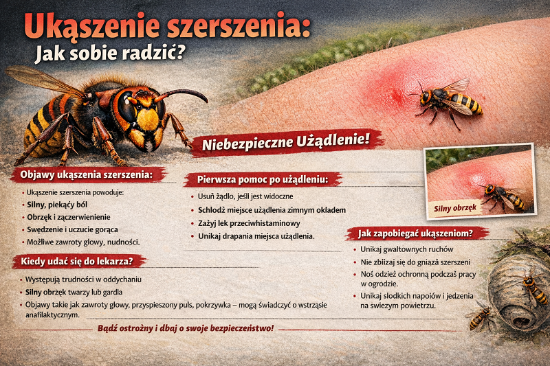 Użądlenie szerszenia