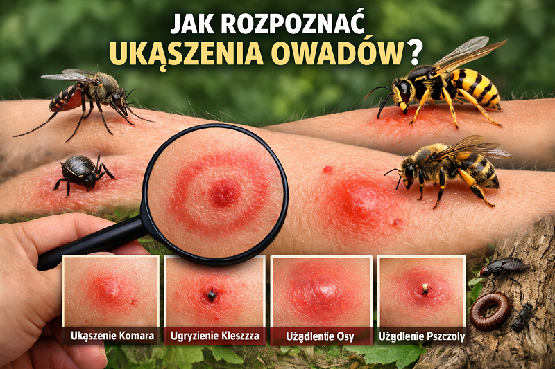 jak rozpoznać ukąszenia owadów