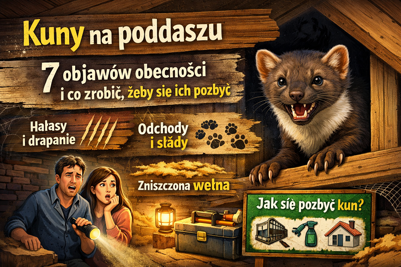 kuny na poddaszu objawy obecności kuny w dachu