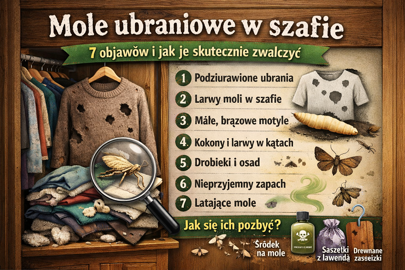 mole ubraniowe w szafie dziury w ubraniach jak rozpoznać