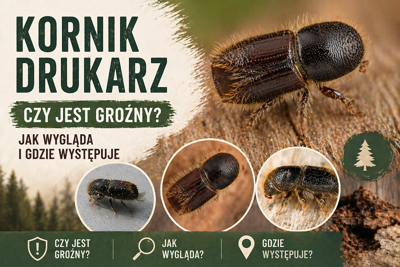 Kornik drukarz czy jest groźny