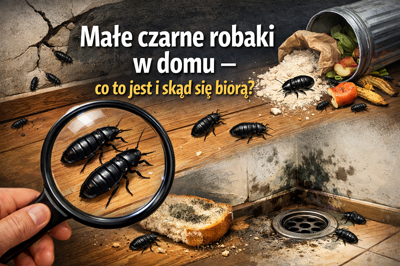 Małe czarne robaki w domu