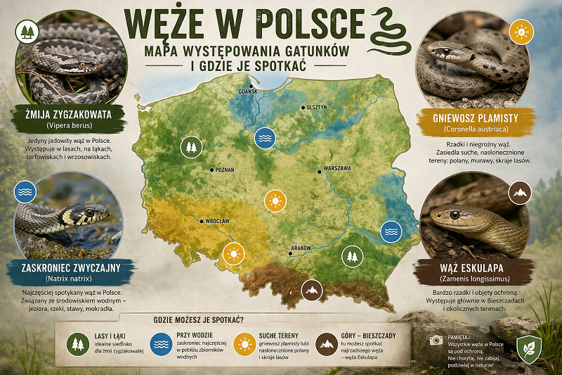 Mapa węży Polska