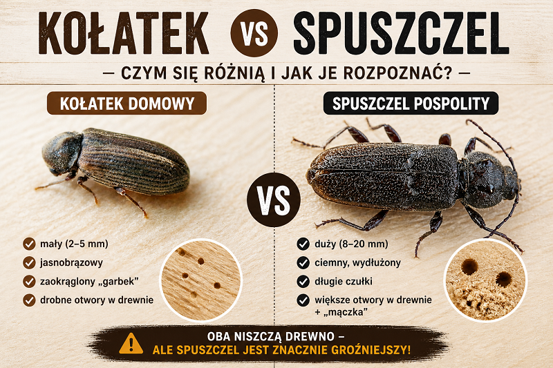 Kołatek vs spuszczel