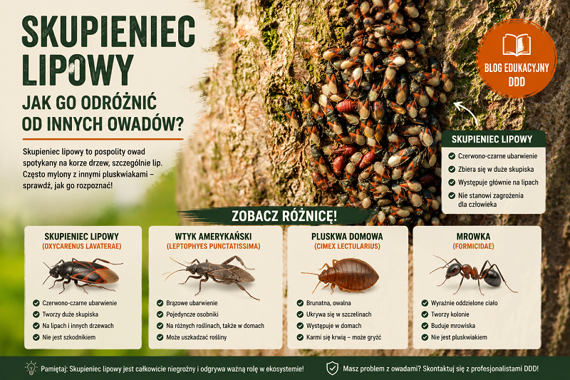 Skupieniec lipowy jak odróżnić