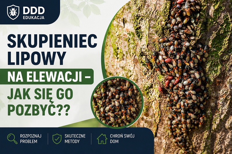 Skupieniec lipowy na elewacji