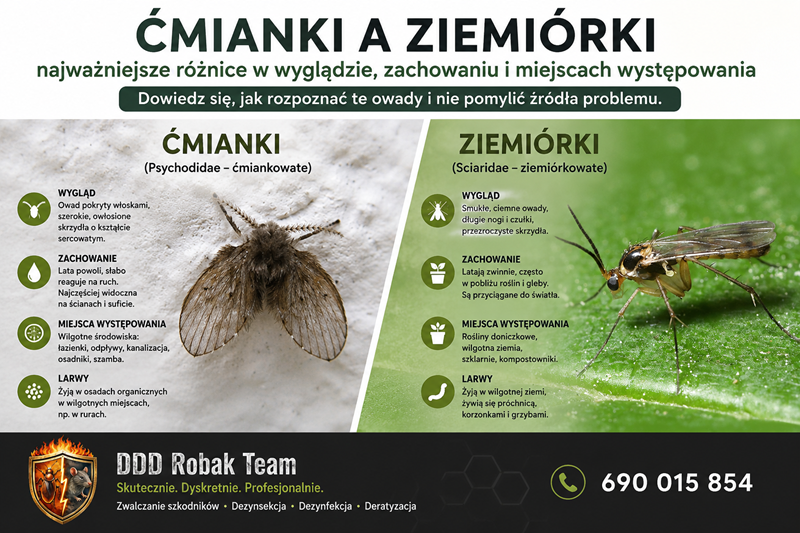 Ćmianki a ziemiórki – najważniejsze różnice w wyglądzie i miejscach występowania