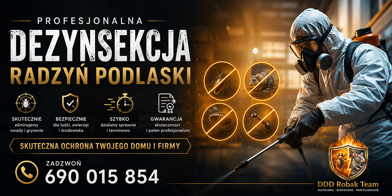 Dezynsekcja Radzyń Podlaski - deratyzacja i dezynfekcja 24h