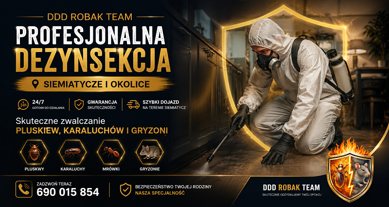 Dezynsekcja Siemiatycze – szybki dojazd i zwalczanie insektów 24h