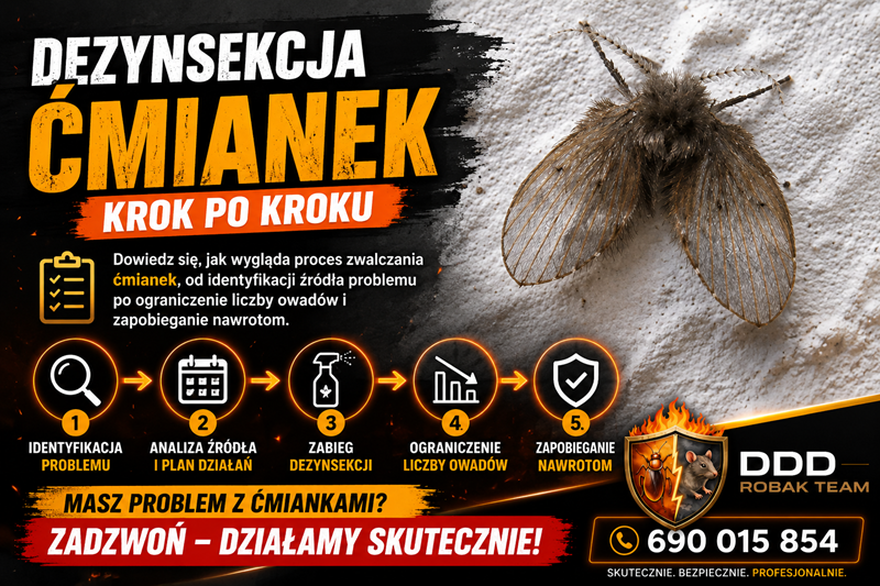 Dezynsekcja ćmianek krok po kroku podczas usuwania owadów w domu