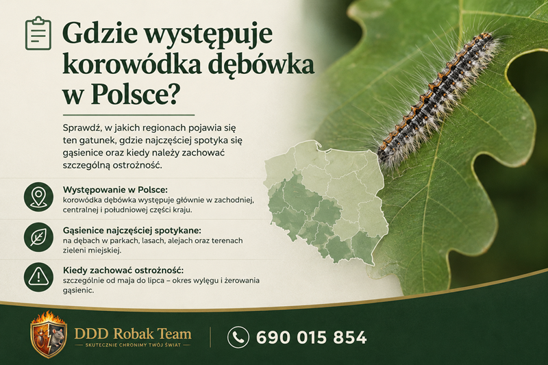 Gdzie występuje korowódka dębówka w Polsce