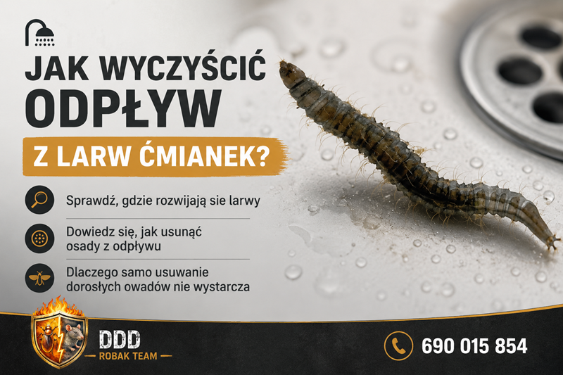Jak wyczyścić odpływ z larw ćmianek w łazience
