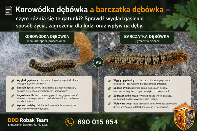 Korowódka dębówka a barczatka dębówka