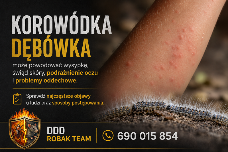 Korowódka dębówka objawy u ludzi