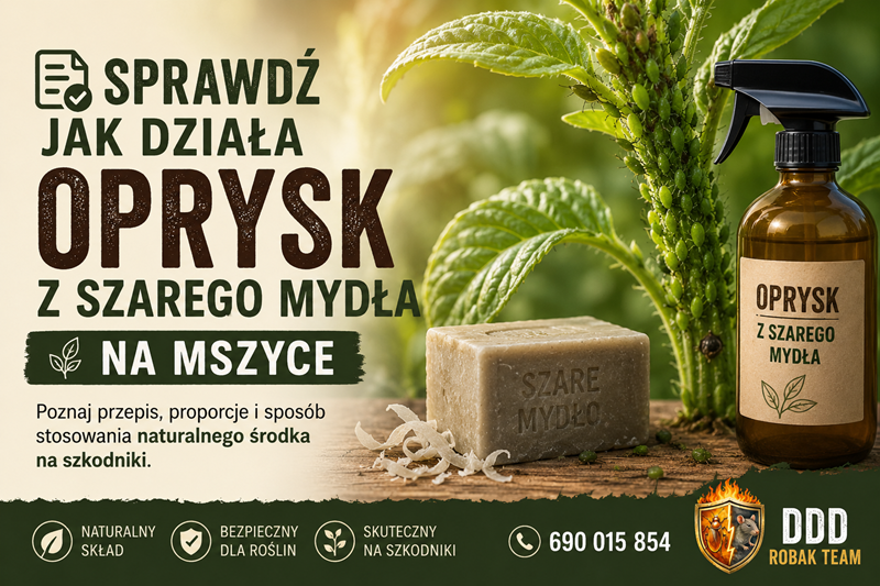 Oprysk z szarego mydła na mszyce 