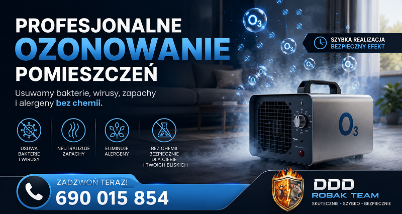 Ozonowanie pomieszczeń – profesjonalna dezynfekcja