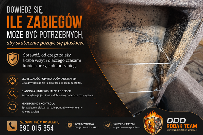 Ile zabiegów potrzeba żeby pozbyć się pluskiew
