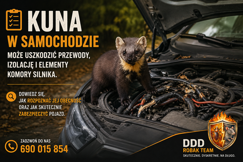 Kuna w samochodzie
