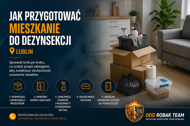 Jak przygotować mieszkanie do dezynsekcji Lublin
