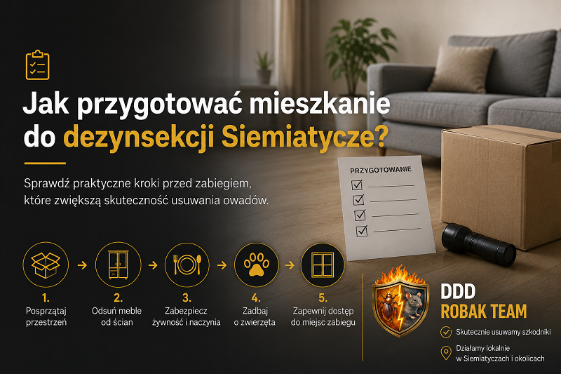 Jak przygotować mieszkanie do dezynsekcji Siemiatycze
